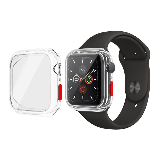 TPU + Tempered Glass Watch Protector Cover for Apple Watch Series 4   5   6 44mm   SE 44mm   SE (2022) 44mm Sale