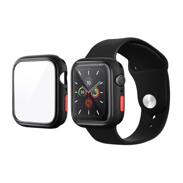 TPU + Tempered Glass Watch Protector Cover for Apple Watch Series 4   5   6 44mm   SE 44mm   SE (2022) 44mm Sale