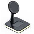 JJT-992 3 in 1 Magnetic Wireless Charger with USB Output for iPhone   AirPods LED Light Charging Base For Sale