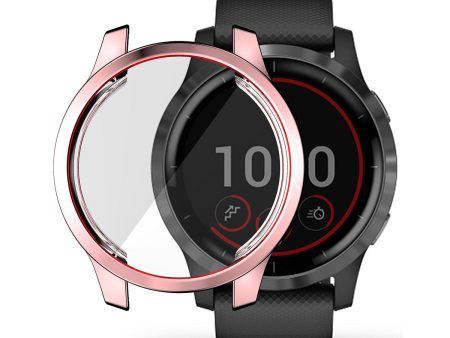 HAT PRINCE Electroplated TPU Full Coverage Anti-fall Smart Watch Case Shell for Garmin Venu 2 45mm Vivoactive 4 45mm Hot on Sale