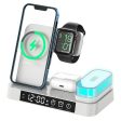 A37 3-in-1 For Cell Phone Watch 15W Wireless Charger Folding Design Alarm Clock 20W Type C Port RGB LED Night Light Online Hot Sale