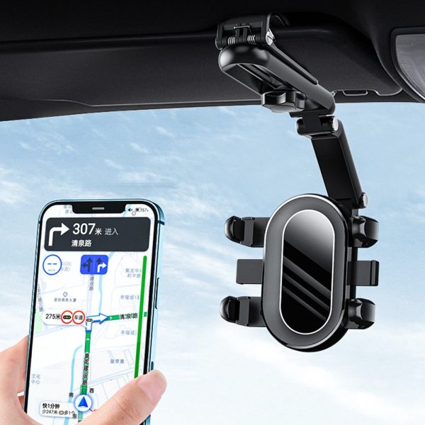 Car Sun Visor Rearview Mirror Mount Phone Holder Angle Adjustable Rotatable Car Cellphone Bracket For Discount