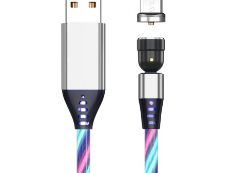 1M 2.4A USB to Micro USB 540 Degree Roating Luminous Magnetic Charging Cable Online Hot Sale