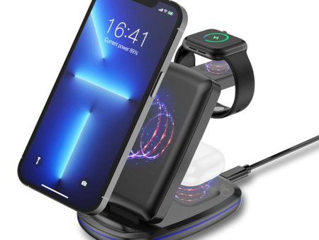 LK-V11 3 in 1 Desktop Wireless Charger 15W Max Folding Charging Stand for Mobile Phone   Watch   Headset Online Sale