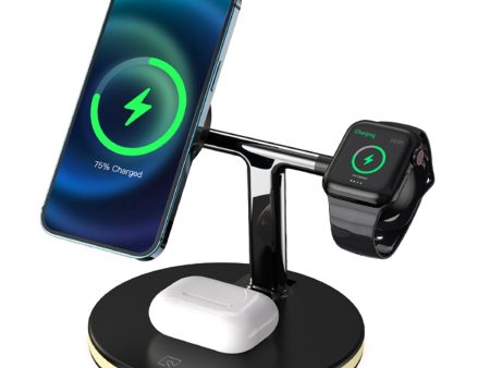 JJT-980 Desktop Charging Stand 3 in 1 Detachable Magnetic Wireless Charger for iPhone   Apple Watch   Earphones For Cheap