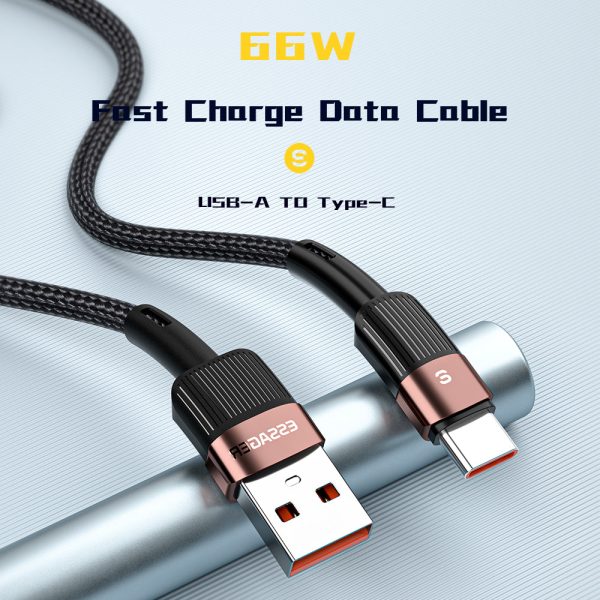 ESSAGER 0.5m Charging Cable USB to Type C 66W Fast Charging 480Mbps Transmission Cord For Discount