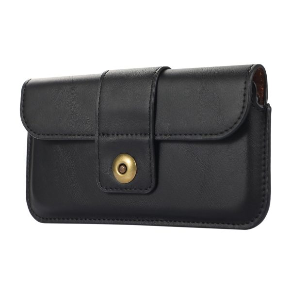 Anti-Scratch Waist Bag for 7.2-inch Mobile Phones Universal Crazy Horse Texture PU Leather Belt Phone Pouch Online now