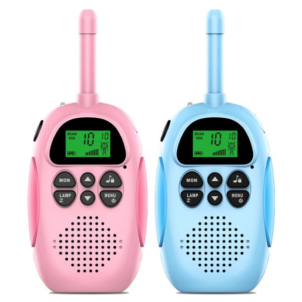 2Pcs DJ100 Children Walkie Talkie Toys Kids Interphone Mini Handheld Transceiver 3KM Range UHF Radio with Lanyard on Sale