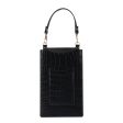 Crocodile Texture Mobile Phone Bag Dual Card Slots Universal Cell Phone Pouch with Handy Strap Online now