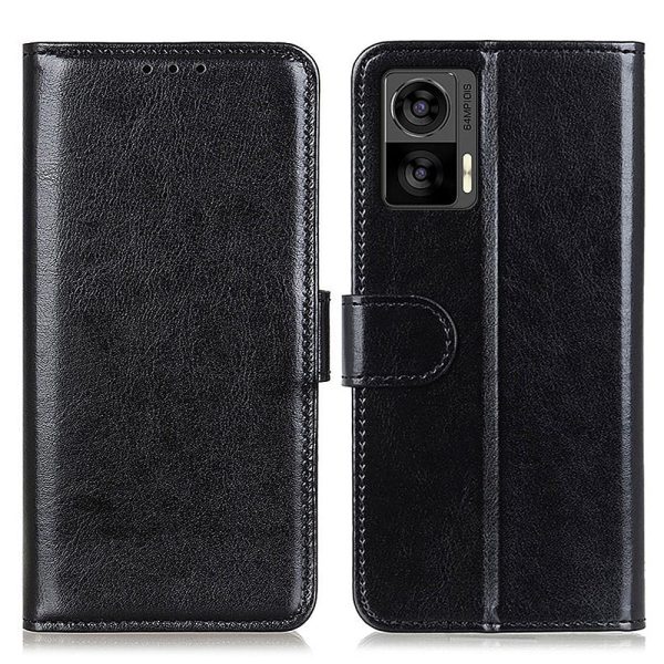 For Motorola Edge 30 Neo 5G Drop-proof Crazy Horse Texture Phone Case Anti-shock PU Leather Wallet Cover with Stand Fashion