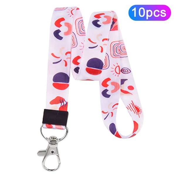 10Pcs   Pack Cartoon Pattern Neck Strap Mobile Phone Lanyard Name Tag Work Card Neck Hanging Rope Hot on Sale