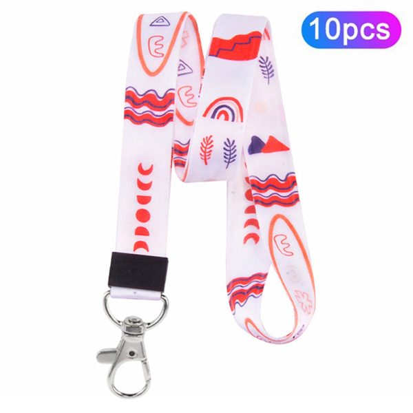 10Pcs   Pack Cartoon Pattern Neck Strap Mobile Phone Lanyard Name Tag Work Card Neck Hanging Rope Hot on Sale