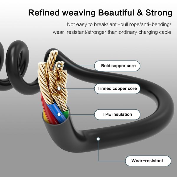 Retractable 3A Type-C Spring Coil USB Cable Mobile Phone Charging Data Transmission Cord Online Sale