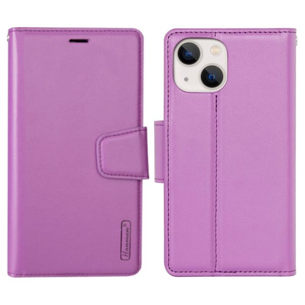 HANMAN Mill Series for iPhone 13 6.1 inch Full Protection Phone Case PU Leather TPU Folio Flip Cover with Stand Wallet For Sale