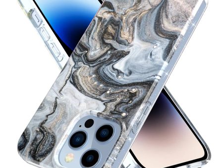 For iPhone 14 Pro Max GW18 Shockproof Phone Case IMD Marble Pattern PC+TPU Protective Mobile Phone Cover For Sale