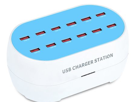 830-12 120W AC100-240V 12 Ports USB Smart Charger Phone Tablet Fan Lamp Charging Dock Splitter Station Sale