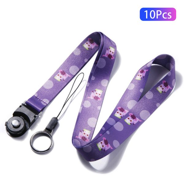 10Pcs   Pack Chinese Zodiac Printed Detachable Finger Ring Rope Rotating Buckle Lanyard Mobile Phone Name Tag Neck Strap Sale