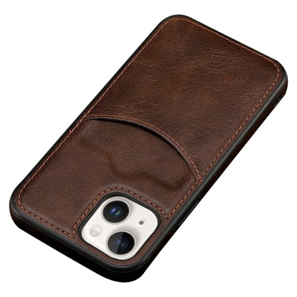 For iPhone 14 Plus Anti-scratch Cell Phone Cover Business Style Card Slot PU Leather+TPU Mobile Phone Case Cheap