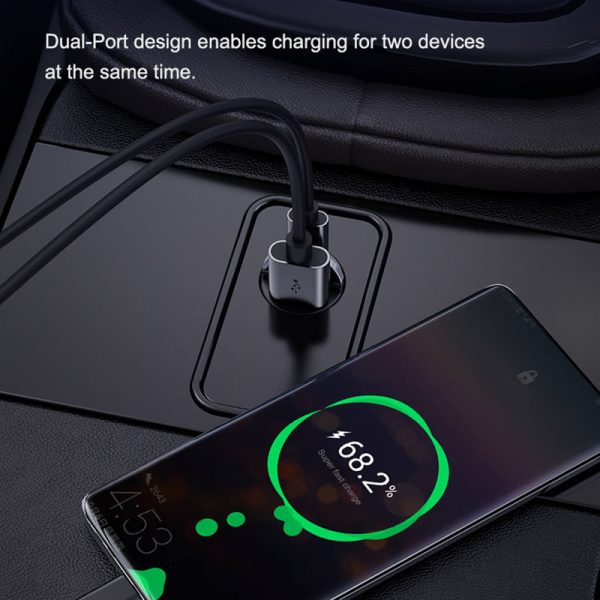 ROCK H15 Dual-Port Car Charger USB+Type C PD 30W Fast Charging Universal Phone Charger Station Cell Phone Automobile Charger For Cheap