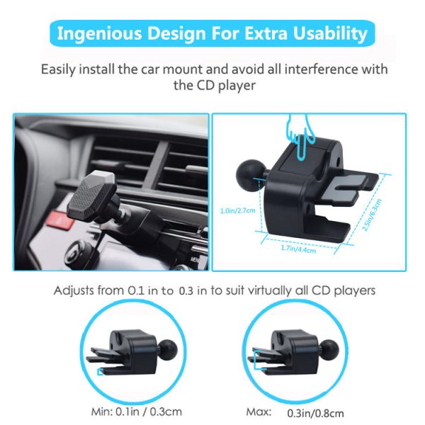 X033 Universal Strong Magnetic Car Mount Stand Carbon Fiber Car CD Port Phone Holder for Mobile Phones Supply