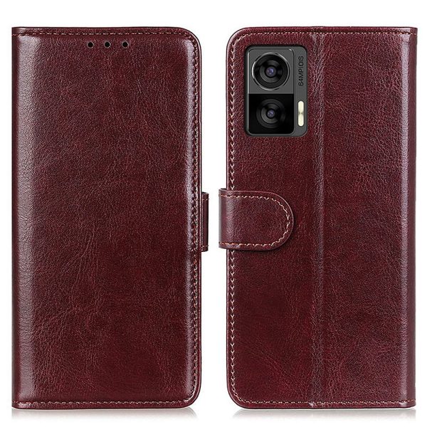 For Motorola Edge 30 Neo 5G Drop-proof Crazy Horse Texture Phone Case Anti-shock PU Leather Wallet Cover with Stand Fashion