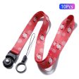 10Pcs   Pack Chinese Zodiac Printed Detachable Finger Ring Rope Rotating Buckle Lanyard Mobile Phone Name Tag Neck Strap Sale