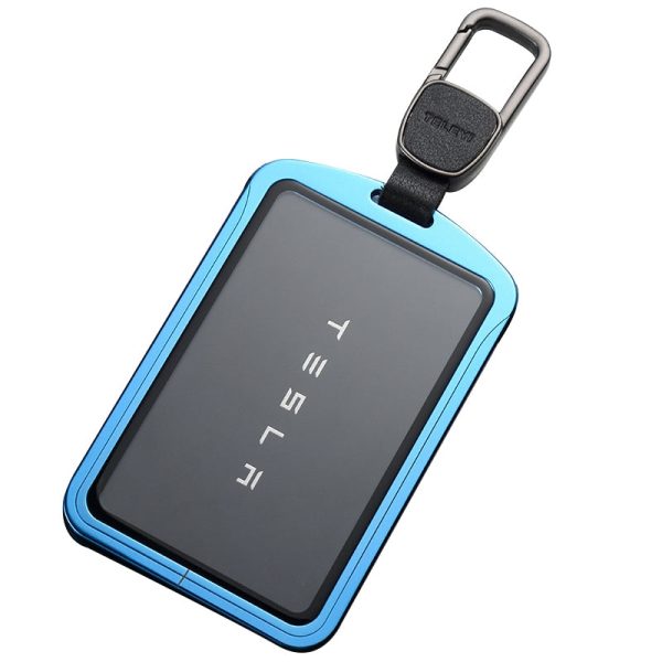 Aluminum Alloy Tempered Glass Key Card Holder Key Chain for Tesla Discount