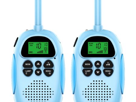 2Pcs DJ100 Children Walkie Talkie Toys Kids Interphone Mini Handheld Transceiver 3KM Range UHF Radio with Lanyard on Sale