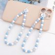 Cloud Shape Decor Round Beads Mobile Phone Hand Chain Lanyard Anti-drop Cellphone Case Pendant Fashion