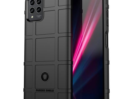 For T-Mobile Revvl 6 Pro 5G Rugged Square Grid Anti-drop Phone Case Flexible TPU Protective Cover Online now