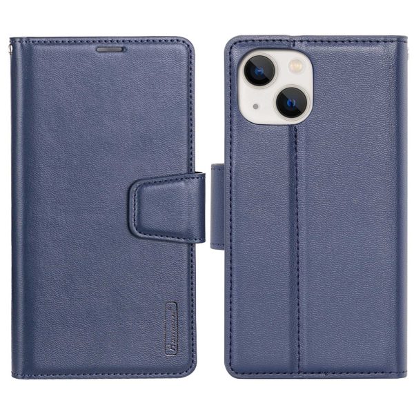 HANMAN Mill Series for iPhone 13 6.1 inch Full Protection Phone Case PU Leather TPU Folio Flip Cover with Stand Wallet For Sale