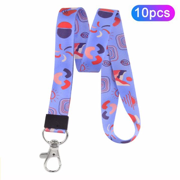 10Pcs   Pack Cartoon Pattern Neck Strap Mobile Phone Lanyard Name Tag Work Card Neck Hanging Rope Hot on Sale