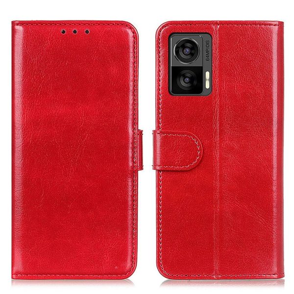 For Motorola Edge 30 Neo 5G Drop-proof Crazy Horse Texture Phone Case Anti-shock PU Leather Wallet Cover with Stand Fashion