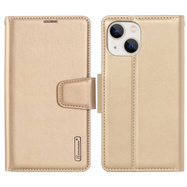 HANMAN Mill Series for iPhone 13 6.1 inch Full Protection Phone Case PU Leather TPU Folio Flip Cover with Stand Wallet For Sale