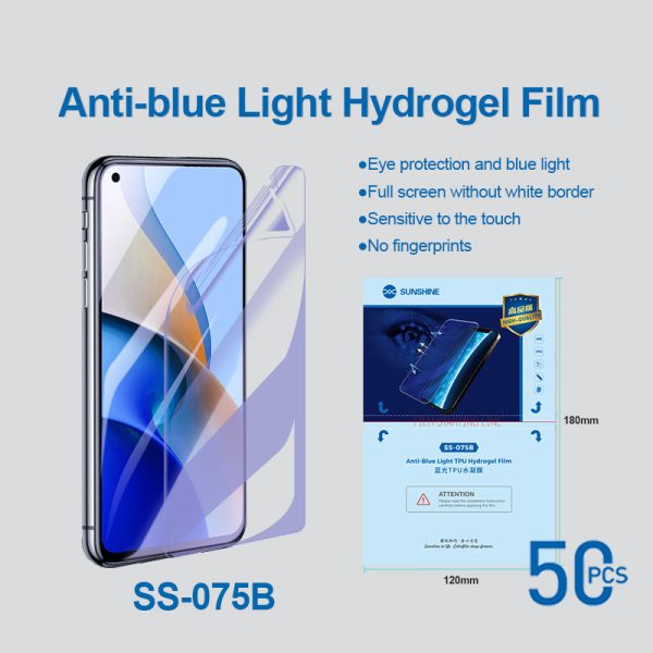 SUNSHINE SS-075B 50Pcs Pack Anti-Blue-Ray Flexible Hydrogel Protective Film for SS-890 Cutting Machine, High-Quality  Front Rear Phone Protectior Film for All Mobile Phones Online Sale