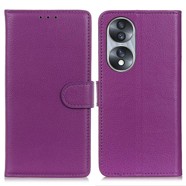 Litchi Texture PU Leather Cover for Honor 70 5G, Anti-scratch Stand Wallet Magnetic Closure Protective Phone Case Supply