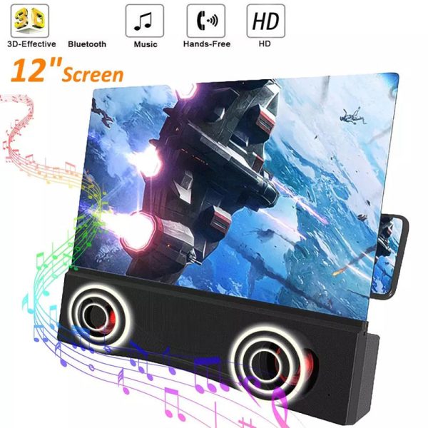 12 inch 3D Mobile Phone Screen Amplifier Foldable HD Acrylic Phone Video Magnifying Glass with Stereo Bluetooth Speaker Sale