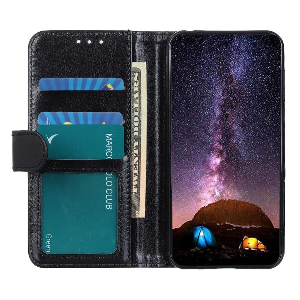 For Motorola Edge 30 Neo 5G Drop-proof Crazy Horse Texture Phone Case Anti-shock PU Leather Wallet Cover with Stand Fashion