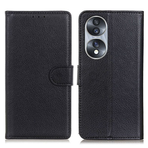 Litchi Texture PU Leather Cover for Honor 70 5G, Anti-scratch Stand Wallet Magnetic Closure Protective Phone Case Supply