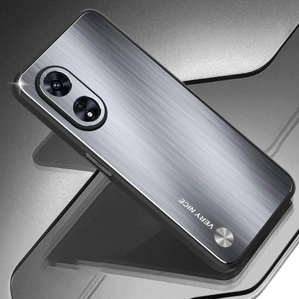 TPU + Aluminium Alloy Hybrid Case for Oppo A97 5G, Drop-proof Brushed Surface Mobile Phone Cover Supply